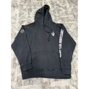 Creep Street Never Say Die Black Hoodie Sweater Size Medium